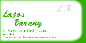 lajos barany business card
